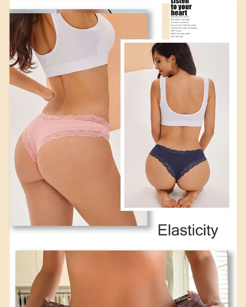 7PCS/Set Women Sexy Lace Panties Seamless Cotton Brazilian Panties Girls Breathable Sexy Low Rise Underwear Female Soft Lingerie