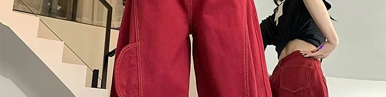 Streetwear Casual Cargo Pants for Women 2025 New Bottoms Straight Trousers Fashion Pockets Korean Pantalon Femme