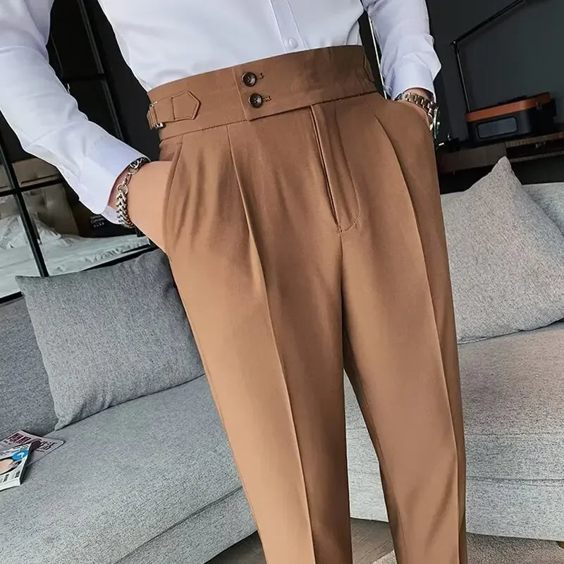 Men's Straight-leg High-waisted Casual Suit Pants High-end Feelslims Slimming Effective Spring Autumn Seasonal Pants
