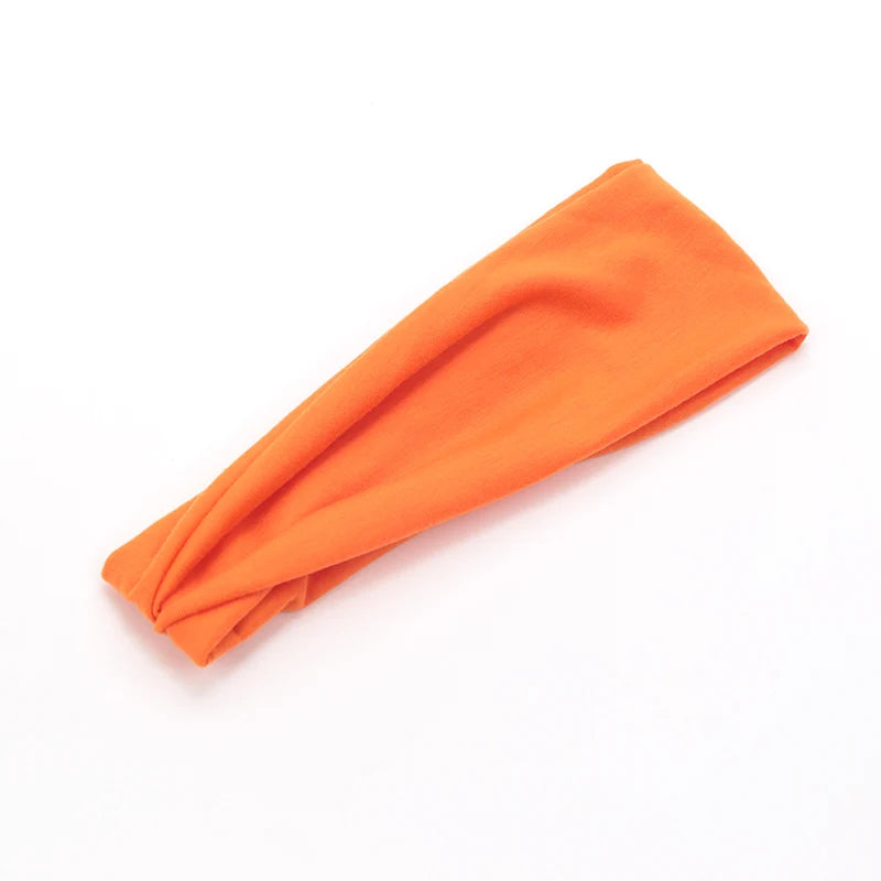 New Women Solid Color Elastic Hair Bands Yoga Headband Fashion Turban Makeup Hair Hoop Vintag Knotted Headwrap Hair Accessories