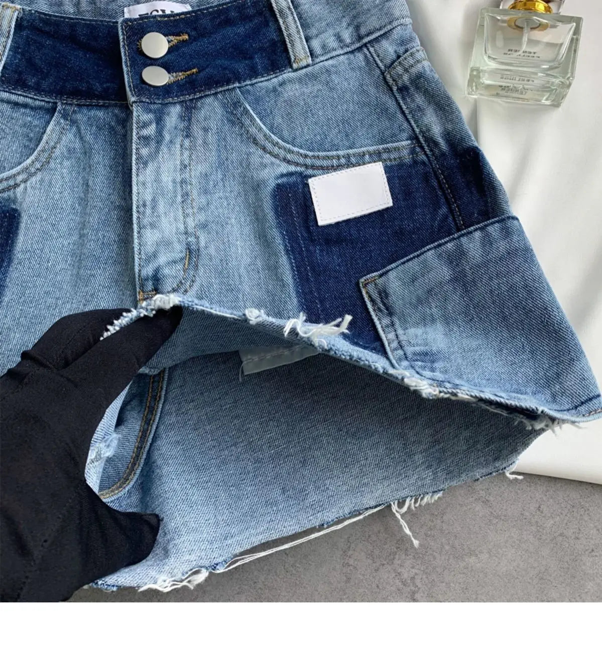 Shorts Women Irregular Washed Tassel Denim Summer Fashion Design High Waist Hot Patchwork Sexy Clothing Simple Casual Aesthetic