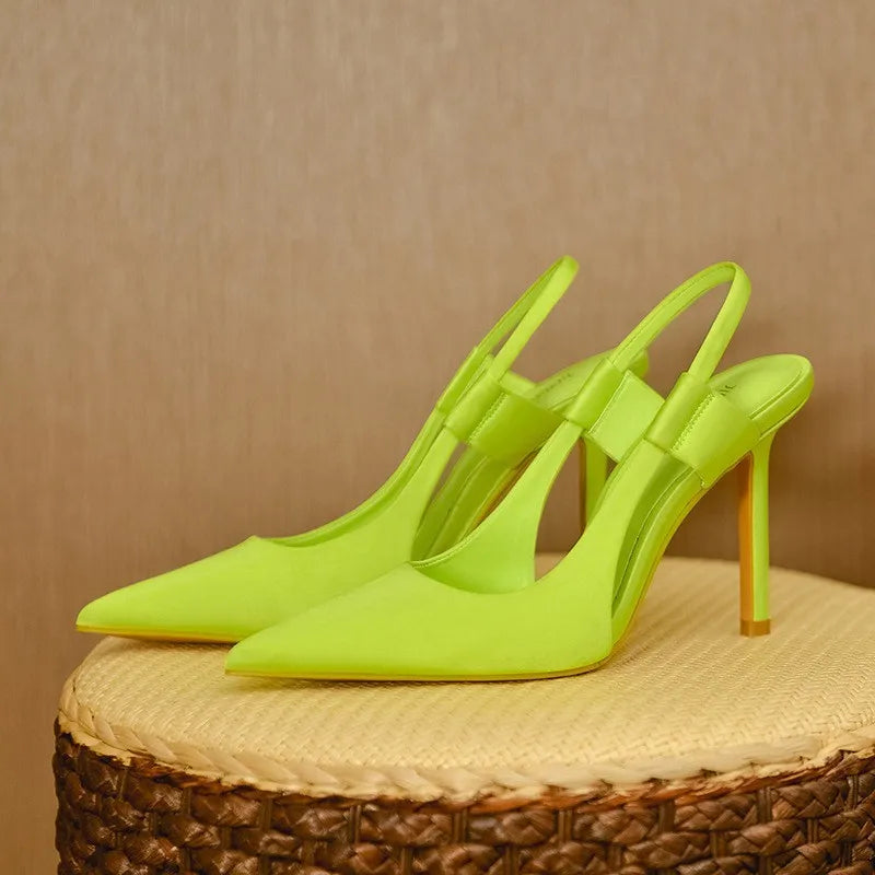 Luxury 2024 Pink Pointed High Heels Women's Slender High Heels Elegant New French Style Headed High Quality Summer Sandals