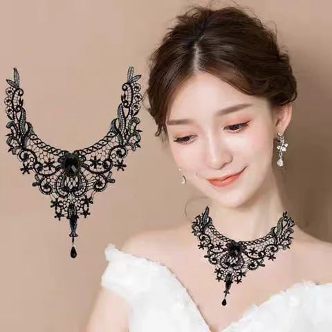 Girl Black Lace Choker Necklace For Women Trendy Neck Chain Collarbone Necklaces Punk Lolita Gothic jewelry For Girls Vintage