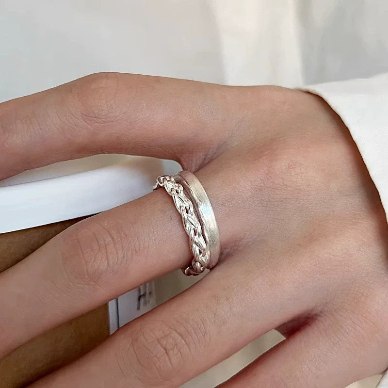 VENTFILLE 925 Sterling Silver Irregular Ring for Women Geometry Versatile Minimalism  Accessories Jewelry Gift Dropshipping