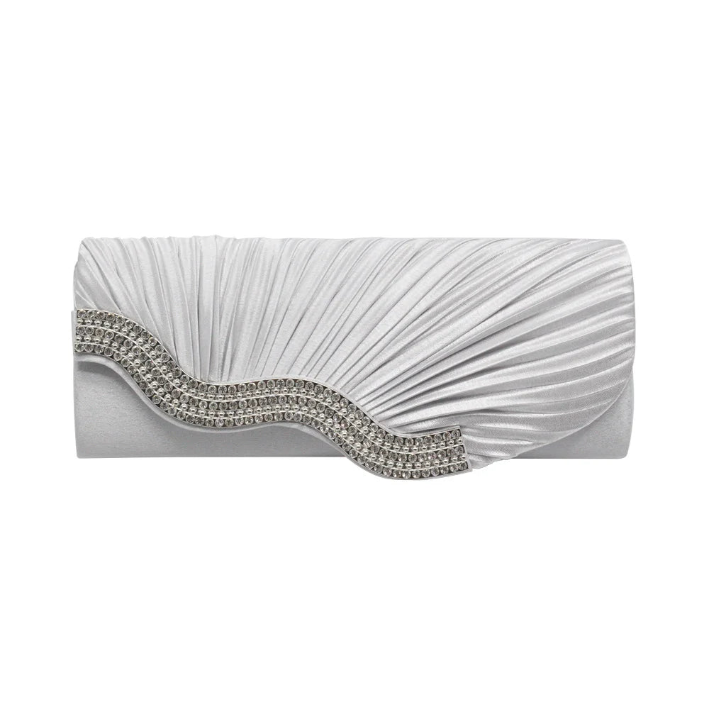 Fashion Shiny Evening Clutch Bag for Women's Wedding Party Banquet Female Crystal Day Long Purse Chain Diamond Shoulder Bag