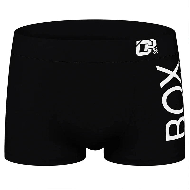 5 PCs Men's High Elastic Plain Color Comfortable Boxer Briefs Panties Breathable Pantyhose