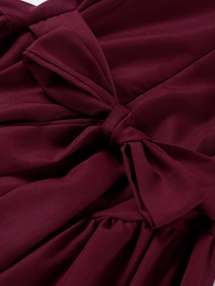 Puff Short Sleeve Solid Women Dresses O Neck A Line Lady Maxi Dress 2024 Fashion Elegant Vintage High Waist Female Vestidos