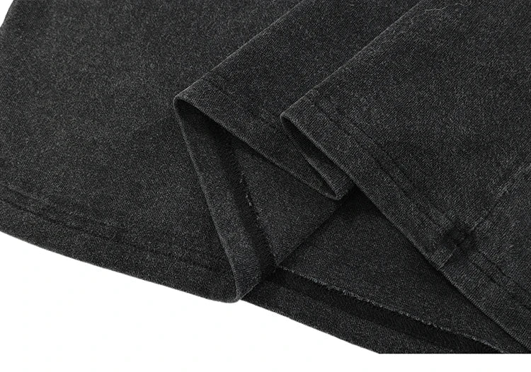 Hip Hop Streetwear 2025 Men T-Shirt Oversized Lost Shadow Vintage Graphic T Shirt Washed Black Tshirt Cotton Unisex Tops Tees