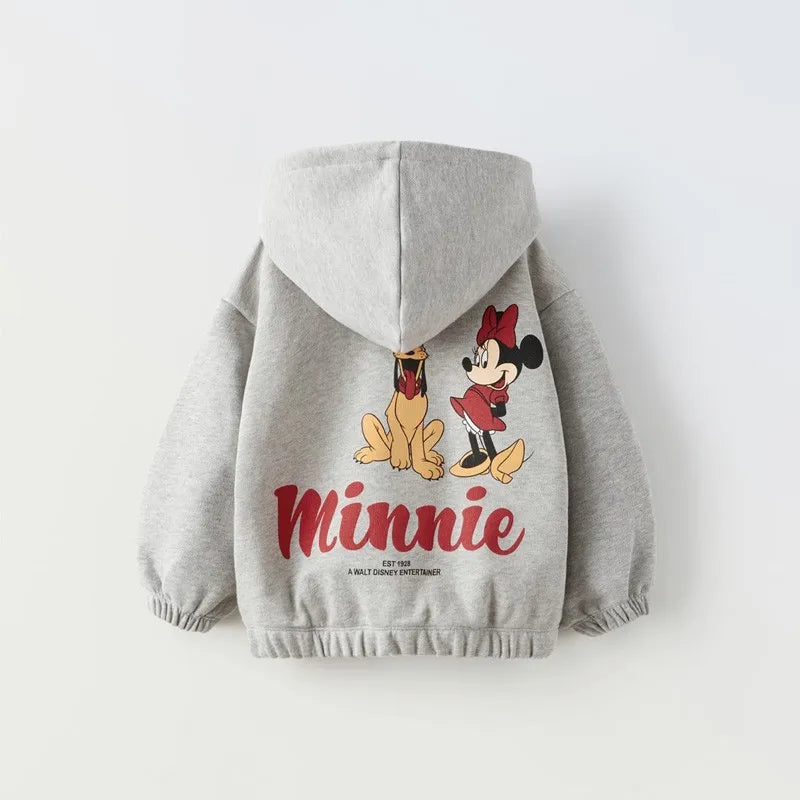 1-6 Age Boys Clothes Jacket Disney Cartoon Fashion Loose Hooded Outerwear Children Clothing Long Sleeved Kids Girl Boy Jackets