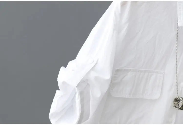 Summer Korean Style Solid Cotton Chic Women's Shirt Casual Loose All Match Office Lady Blouse Female Short Sleeve Blusas Mujer