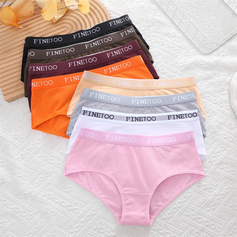 FINETOO 3Pcs Cotton Letter Belt Underwear Women's Panties Sexy Breathable Low Waist Briefs Female Stretch Comfortable Lingerie