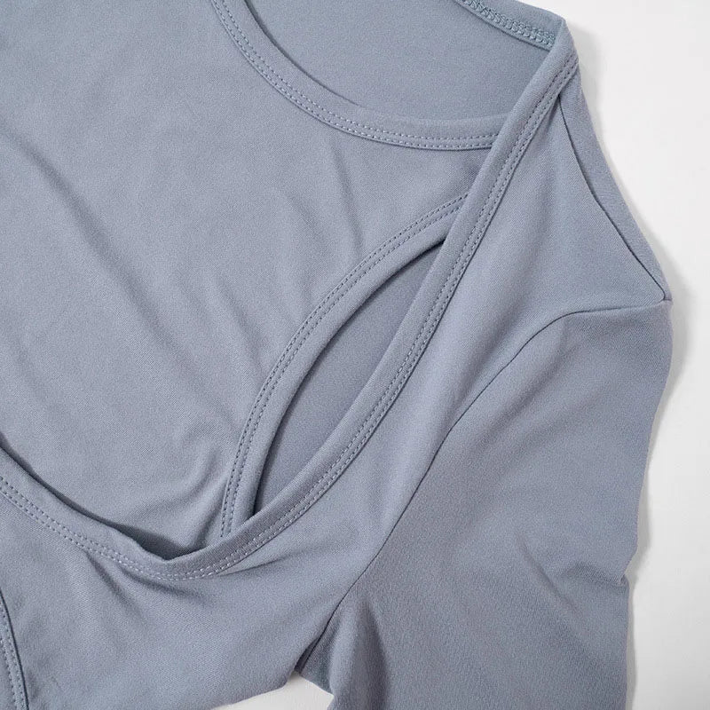 Autumn 2025 New Full Sleeves Hollow School Bags Buckle False Two Pieces Skinny Bodysuit Women Stylish Casual Versatile