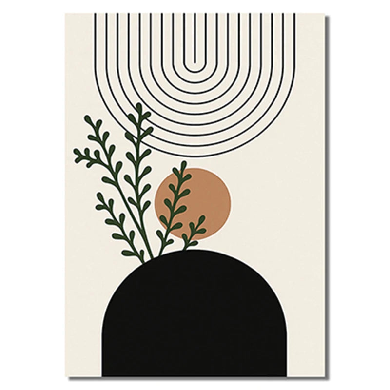 3 Piece Botanical Wall Art Set Modern Green Minimalist  Fresh Plant Canvas Prints for Living Room or Bedroom Home Decor