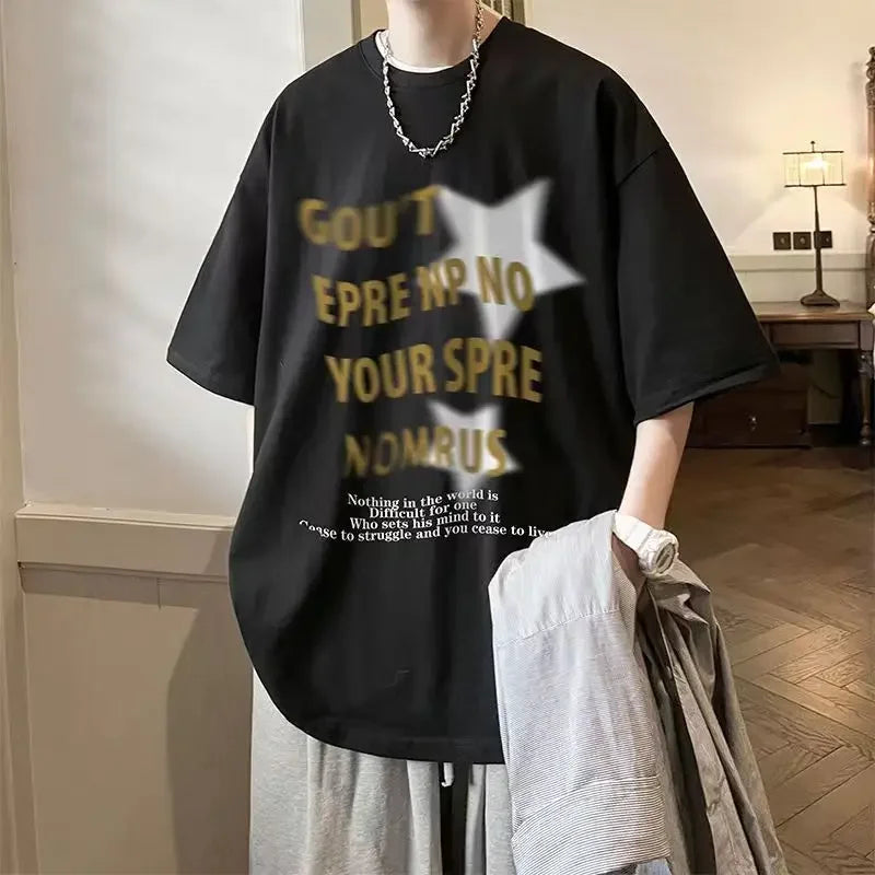 100℅ Cotton O Neck Men's T-shirt Tops Male Tees Shirts Y2k Chic Funny Party Basic Harajuku Wholesale Elastic Stylish Original
