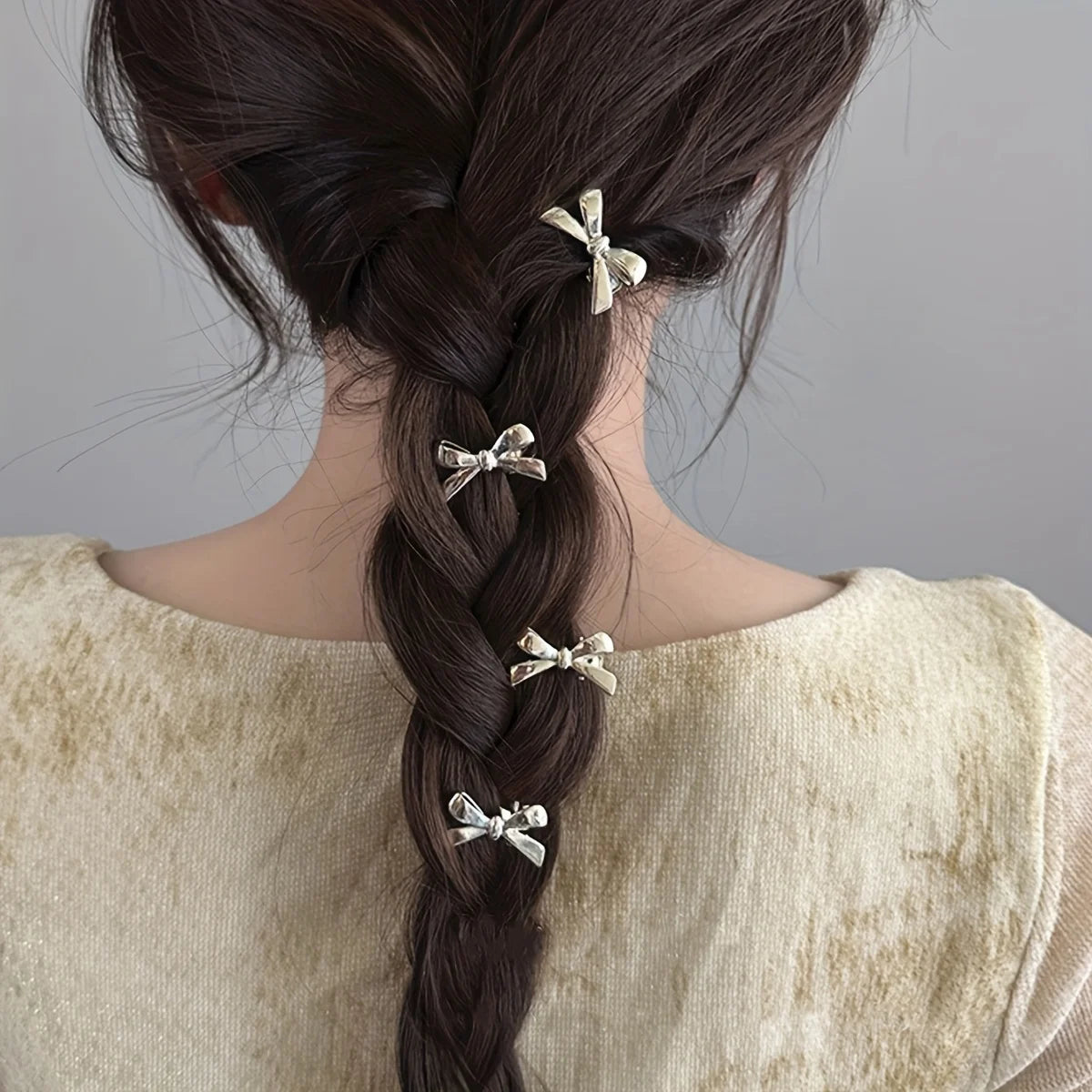 6 Pieces of Women's New Golden Bow Mini Hairpins, Sweet and Cool Girl Bangs Hairpins and Hair Accessories