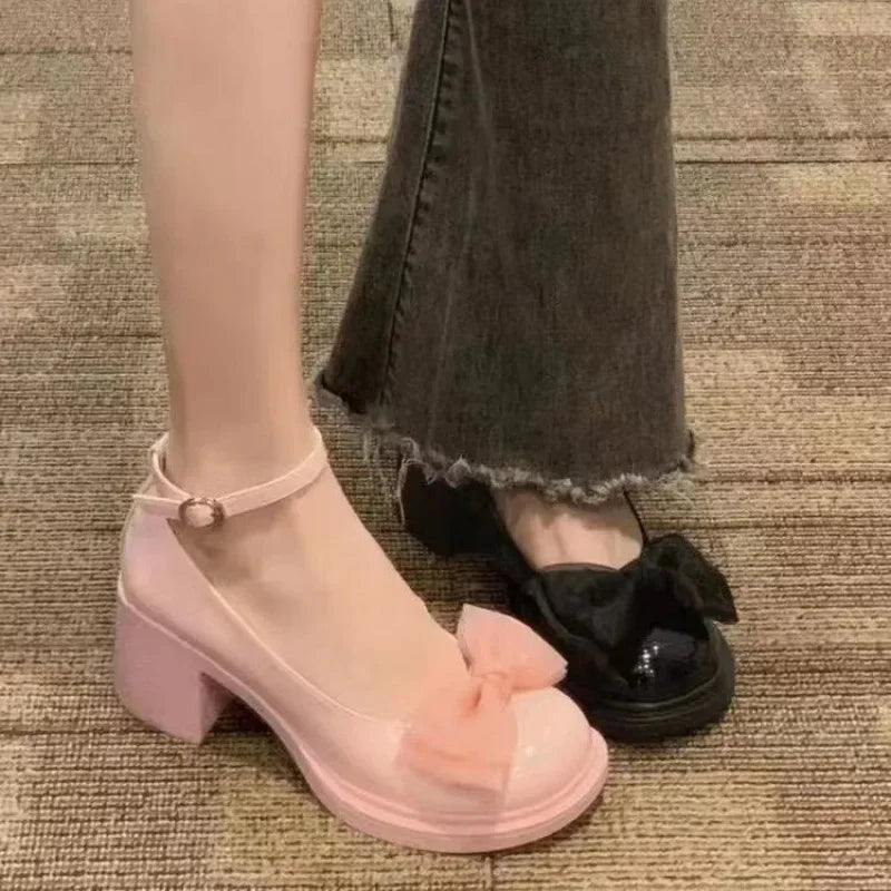 French Mary Jane Women's 2025 Spring Unique Gentle High Heels Versatile British Style Small Leather Shoes for Evening Wear