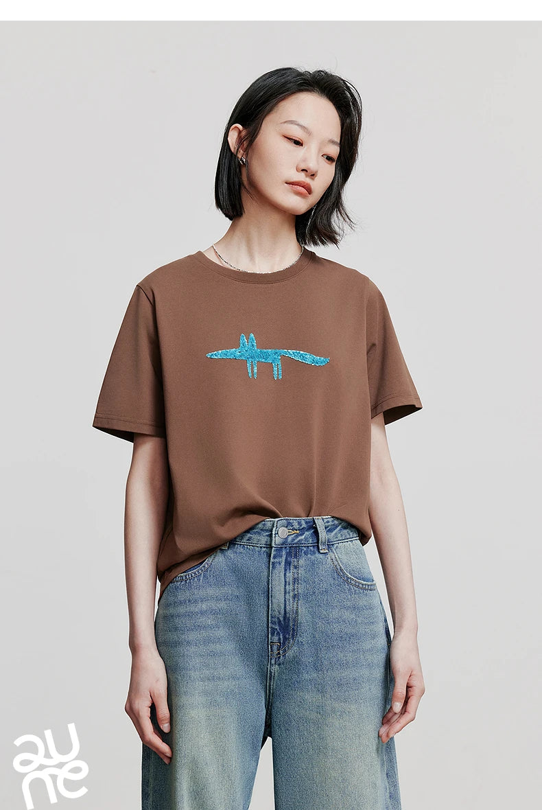 TOYOUTH Women Short Sleeve T shirt 2025 Spring New Tops 8521035