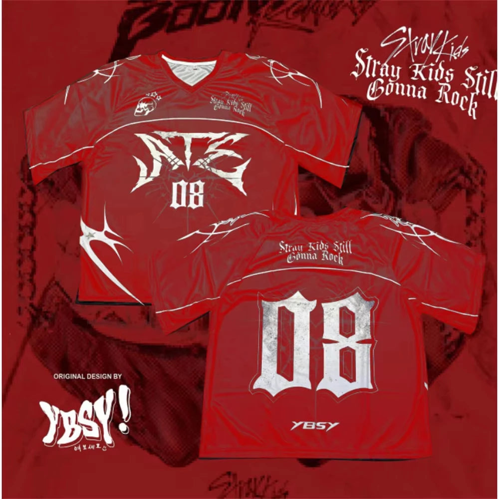 YBSY! STRAYKIDS JERSEY 2025 3D Printed T-Shirt Men's Women's Plus Size Casual Short Sleeve Crew Neck Tee Unisex Fashion