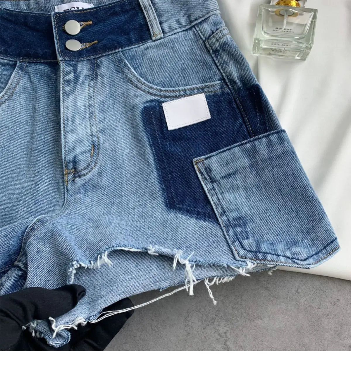 Shorts Women Irregular Washed Tassel Denim Summer Fashion Design High Waist Hot Patchwork Sexy Clothing Simple Casual Aesthetic