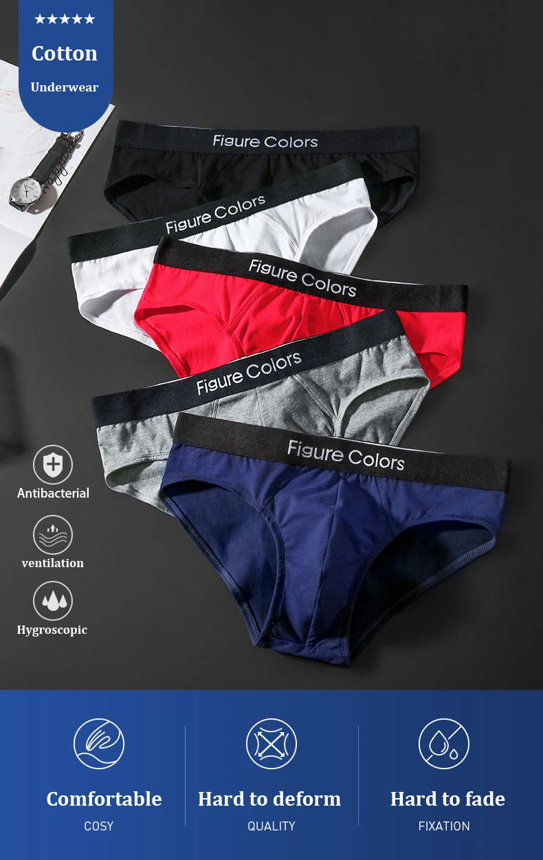 4pcs Men's Briefs Underwear Sexy Antibacterial Men's Panties Underpants Male U Convex boxer briefs for Man Absorbent Elastic