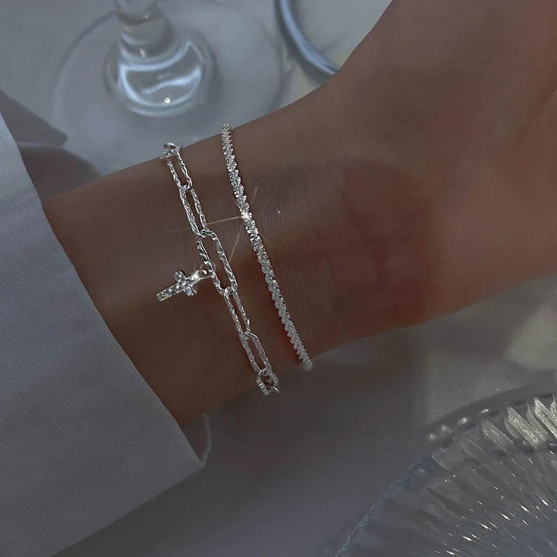 4Pcs/Set Fashion Snake Green Gemstone Bangle Rhinestone Full Metal Bracelet For Women Birthday Party Christmas Gift Jewerly