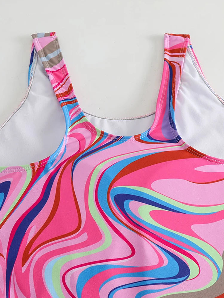 VigoCasey Sexy 2025 Pink Print Strapped Swimwear Women Push Up One Piece Swimsuit Monokini Backless Summer Beach Bathing Suit