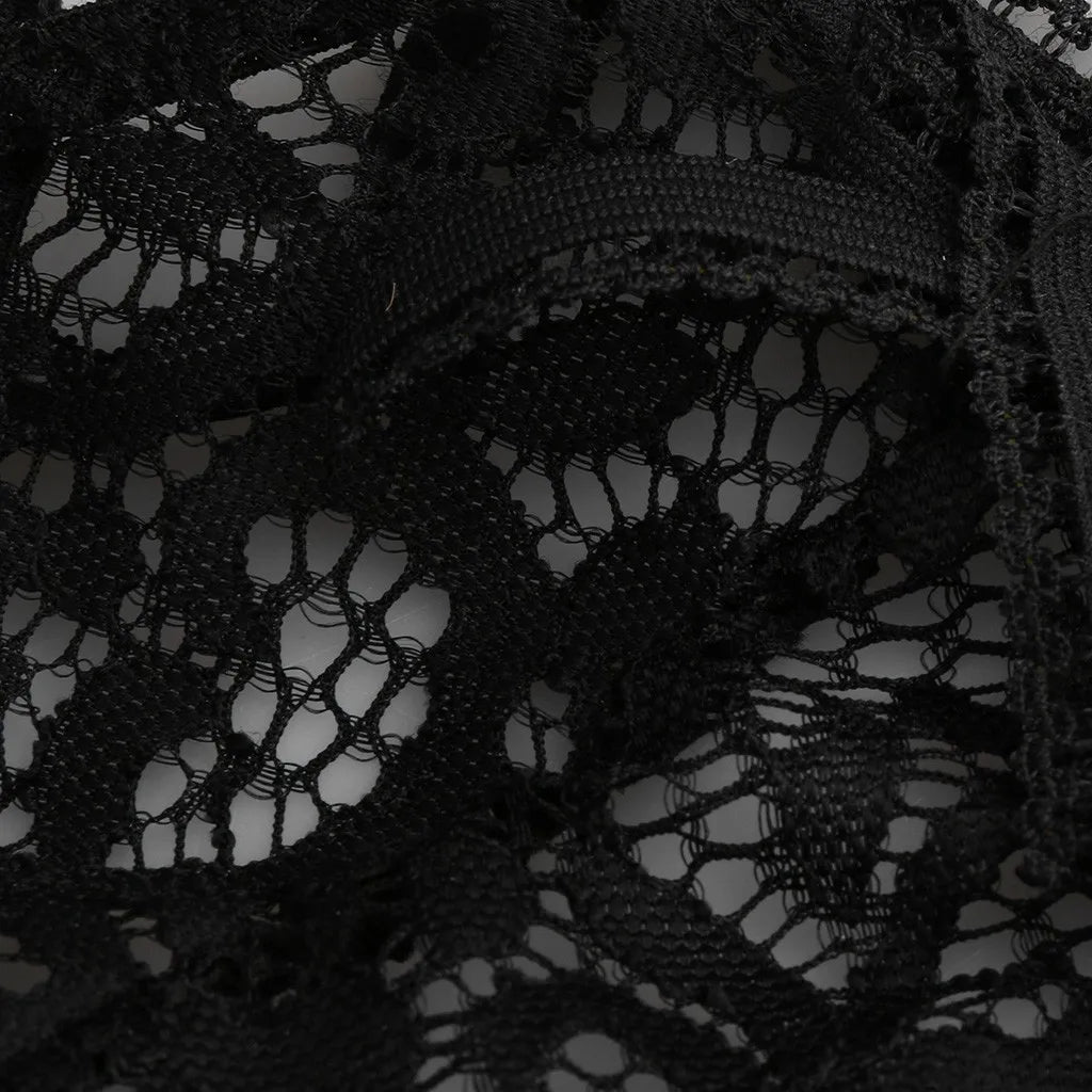Leechee Sexy Women's Underwear Floral Lace Lingerie Set With Garter Black Wire Free Brassiere Transparent Underwear Bra Sets
