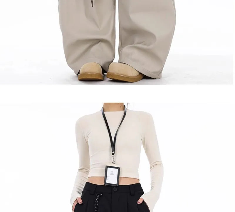 High Waist Women Suit Pants Straight Office Ladies Korean Fashion Trousers Casual Button Loose Female Black Pants New 2025