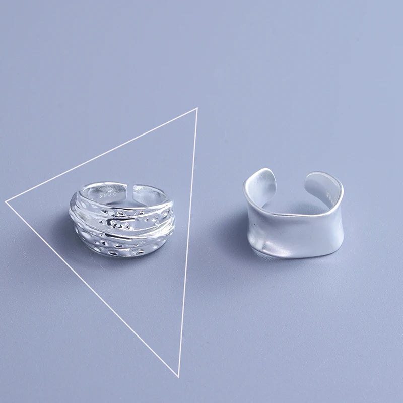 VENTFILLE 925 Sterling Silver Irregular Ring for Women Geometry Versatile Minimalism  Accessories Jewelry Gift Dropshipping