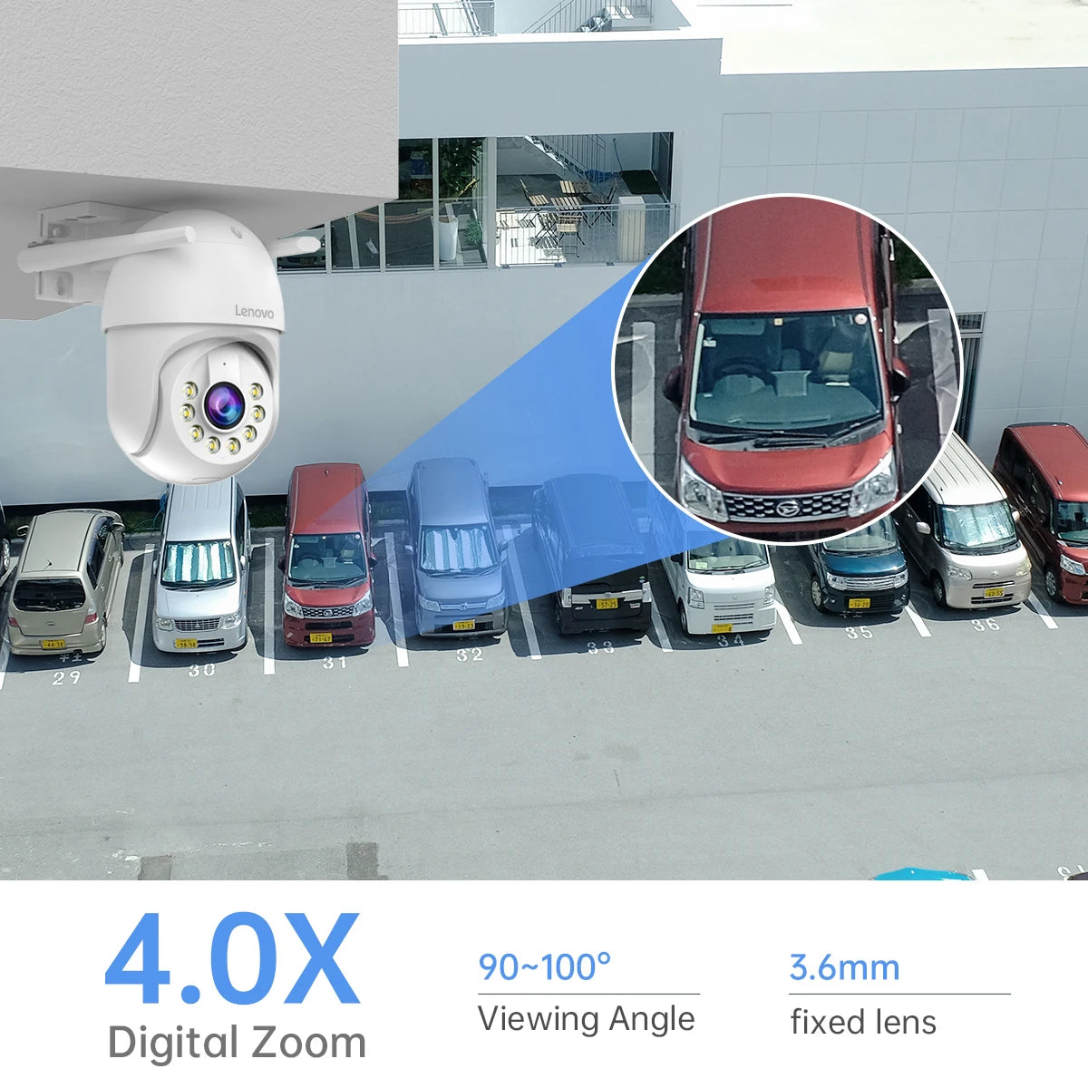 Lenovo 5MP Smart Wifi PTZ Camera Outdoor 5x Digital Zoom Auto Tracking ONVIF CCTV IP Camera Security Video Surveillance Camera