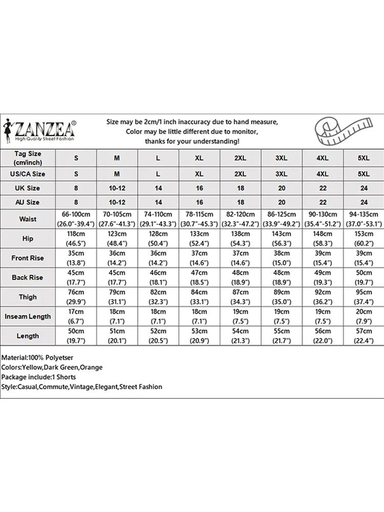 ZANZEA Vintage Summer Shorts Women Fashion High Elastic Waist Pantalons Pockets Solid Color Wide Leg Pants Casual Loose Shorts