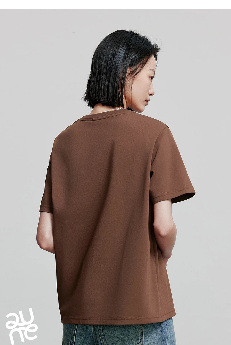 TOYOUTH Women Short Sleeve T shirt 2025 Spring New Tops 8521035