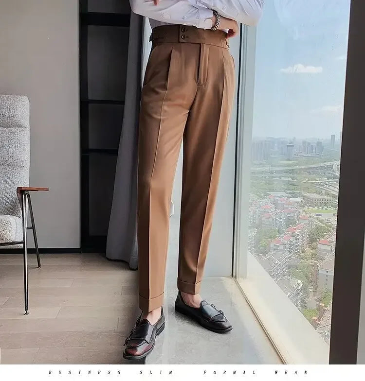 Men's Straight-leg High-waisted Casual Suit Pants High-end Feelslims Slimming Effective Spring Autumn Seasonal Pants