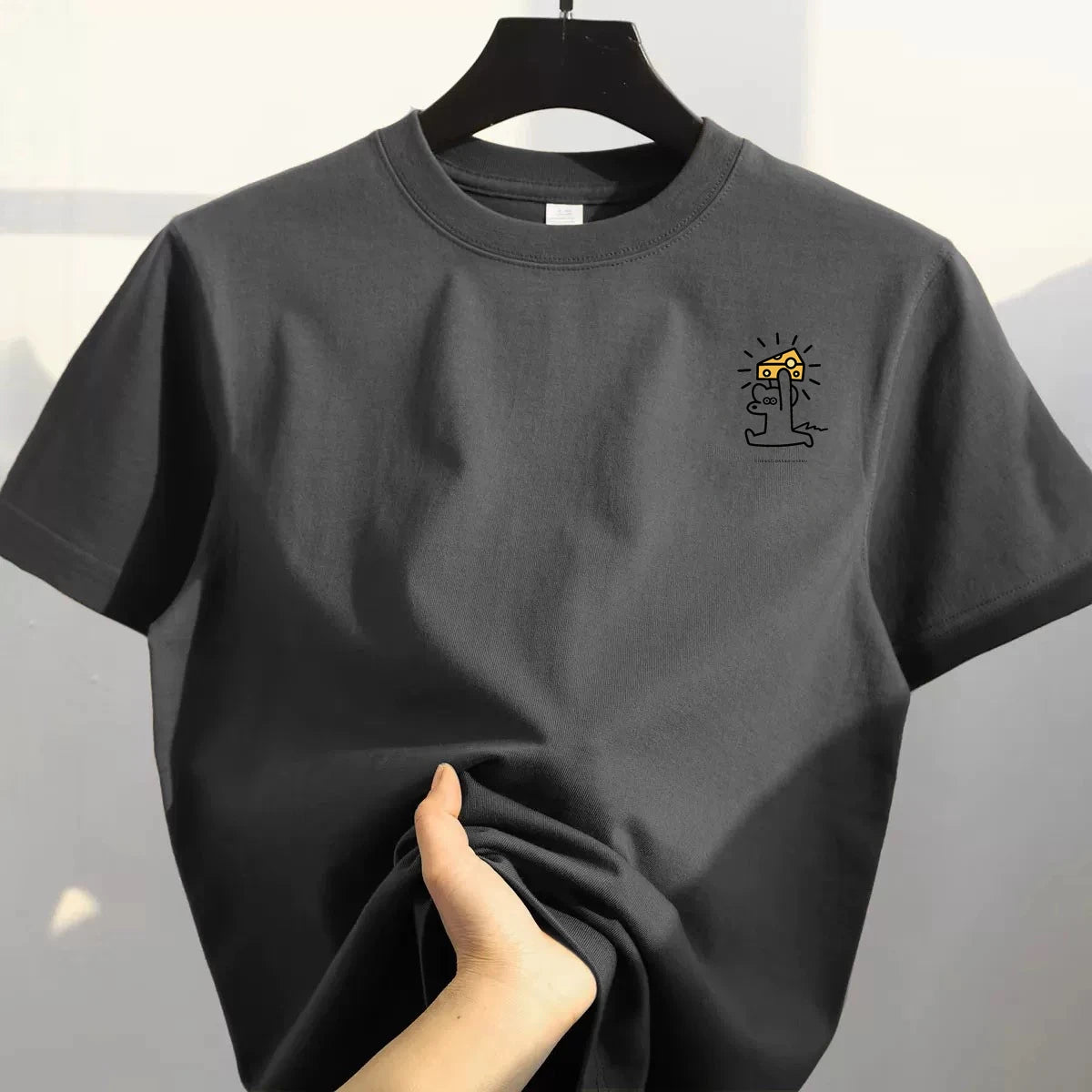 Pure Cotton ort Sve T-irt ex Outlet Store Heavyweight Sweat Absorbent Brand Tag Summer Faion Urban Sle round Ne