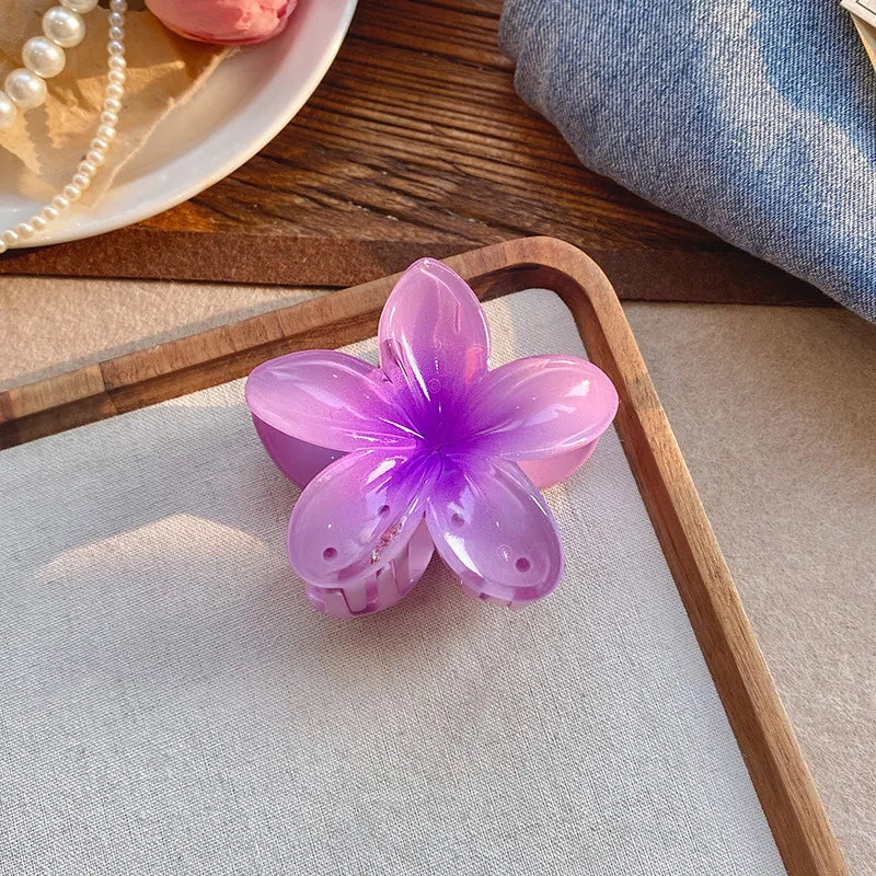 Five-petal flower Summer Super Fairy Vacation style frangeria Grab clip Shark Clip Acrylic flower hair grab hair accessories bac