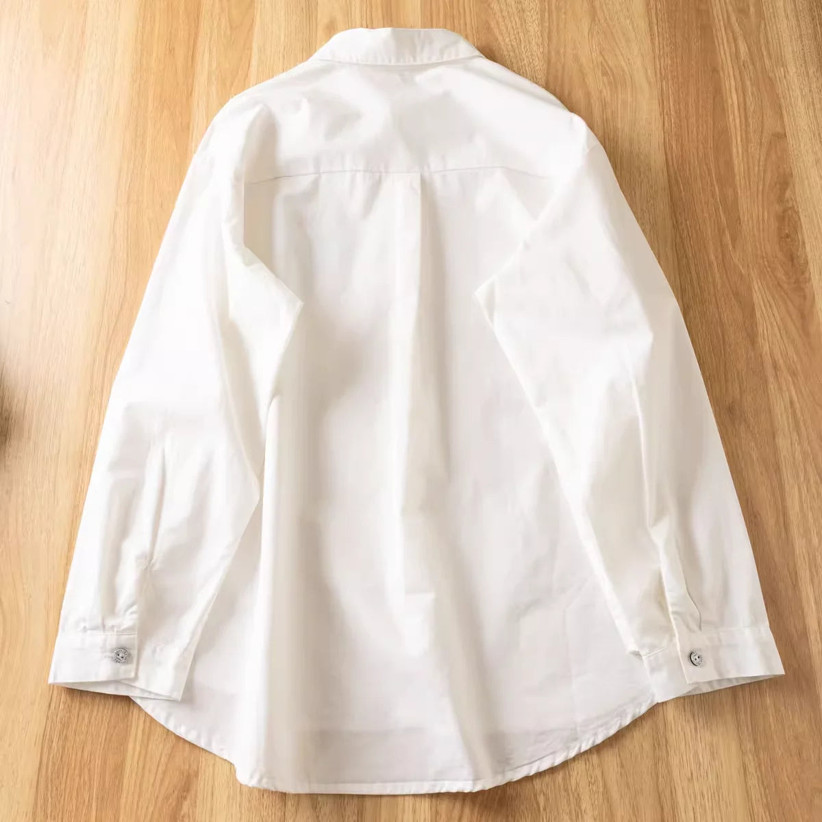 2025 Japanese vintage fashion cartoon buttons white beige green shirts and blouses for women spring long sleeve tops