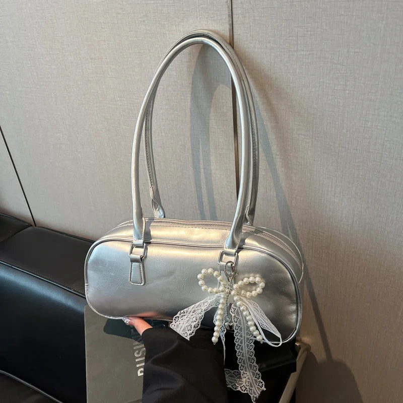 Silver Ballet Sle Large Capaci Women's Handbag Pillow Bag Versatile Underarm Bag Single oulder Bag for Young Women