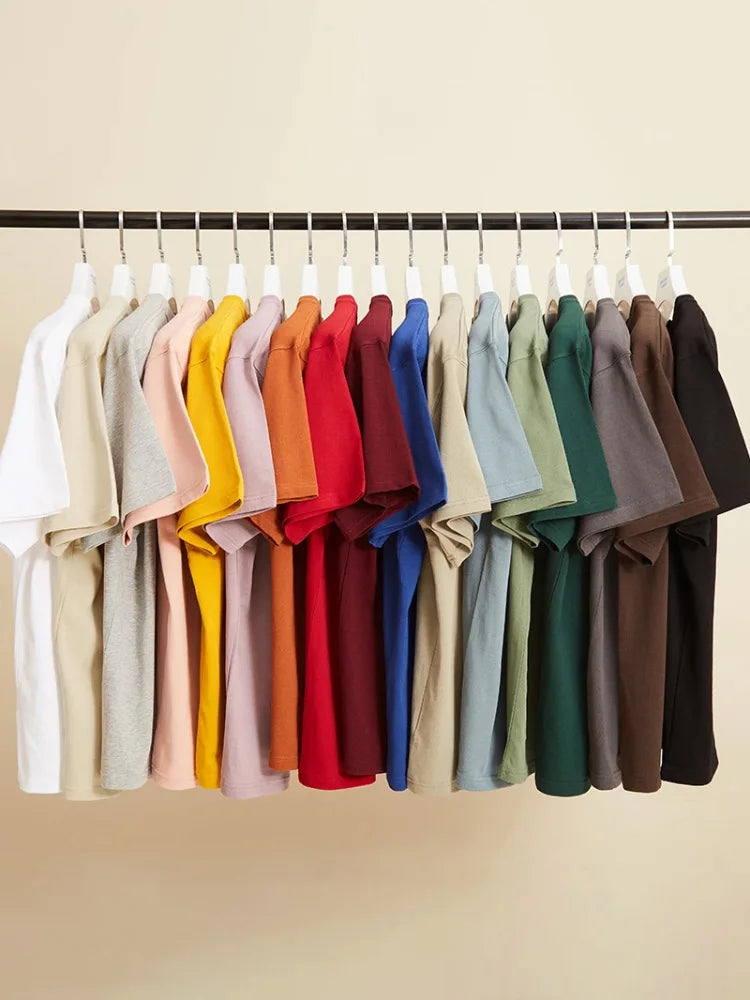 Sypcman Oversized T-Shirt 9.9oz 280 Grams Heavy High Qualtity Men Short Sleeve Tee Cotton Solid Color Customized OEM Streetwear