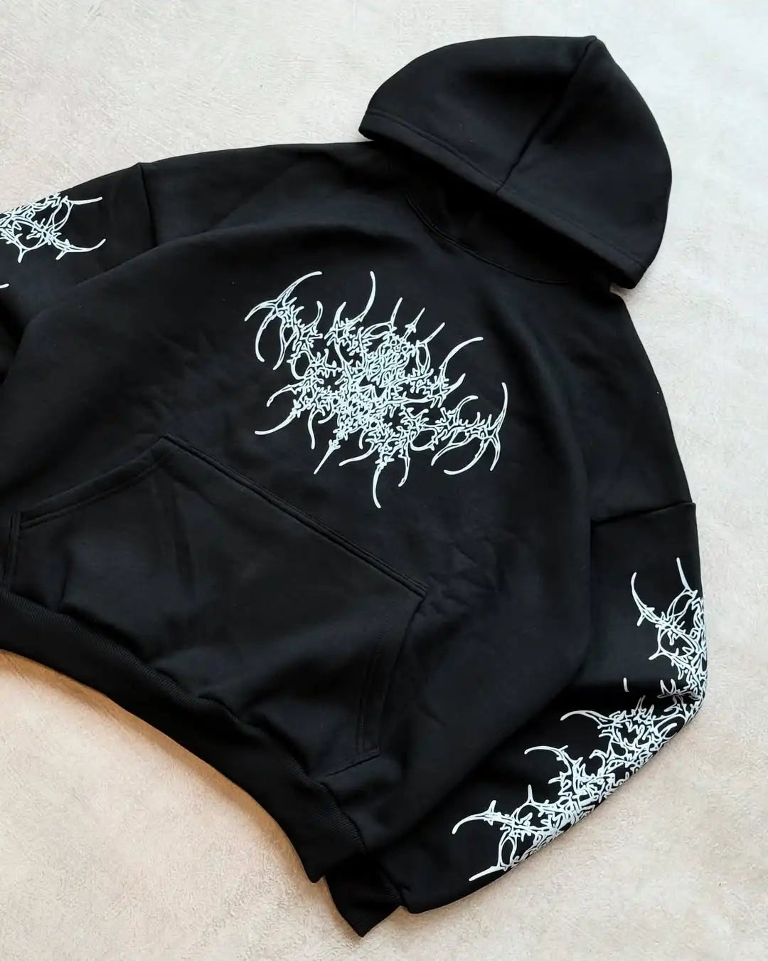 Niche Abstract Art Graffiti Watercolor Painting Oversized Printed Cotton Sweatshirts Men and Women Popular Street Tops Hoodies