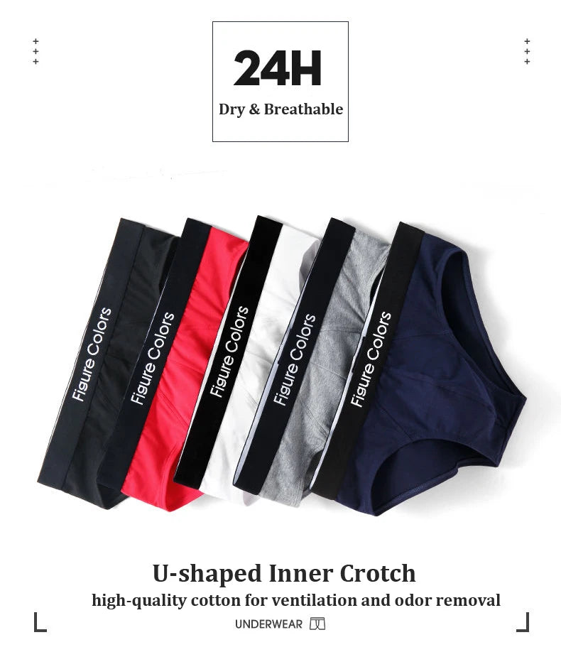 4pcs Men's Briefs Underwear Sexy Antibacterial Men's Panties Underpants Male U Convex boxer briefs for Man Absorbent Elastic
