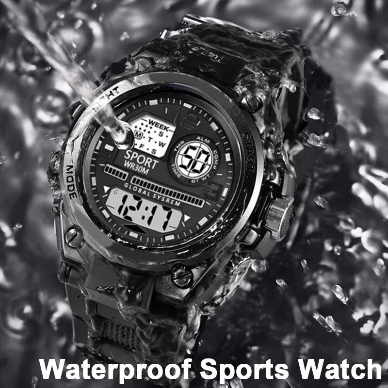 Multifunction Men's Sports Watch Waterproof Luminous Alarm Clock Men LED Digital Watch Large dial Electronic Wristwatch for Man