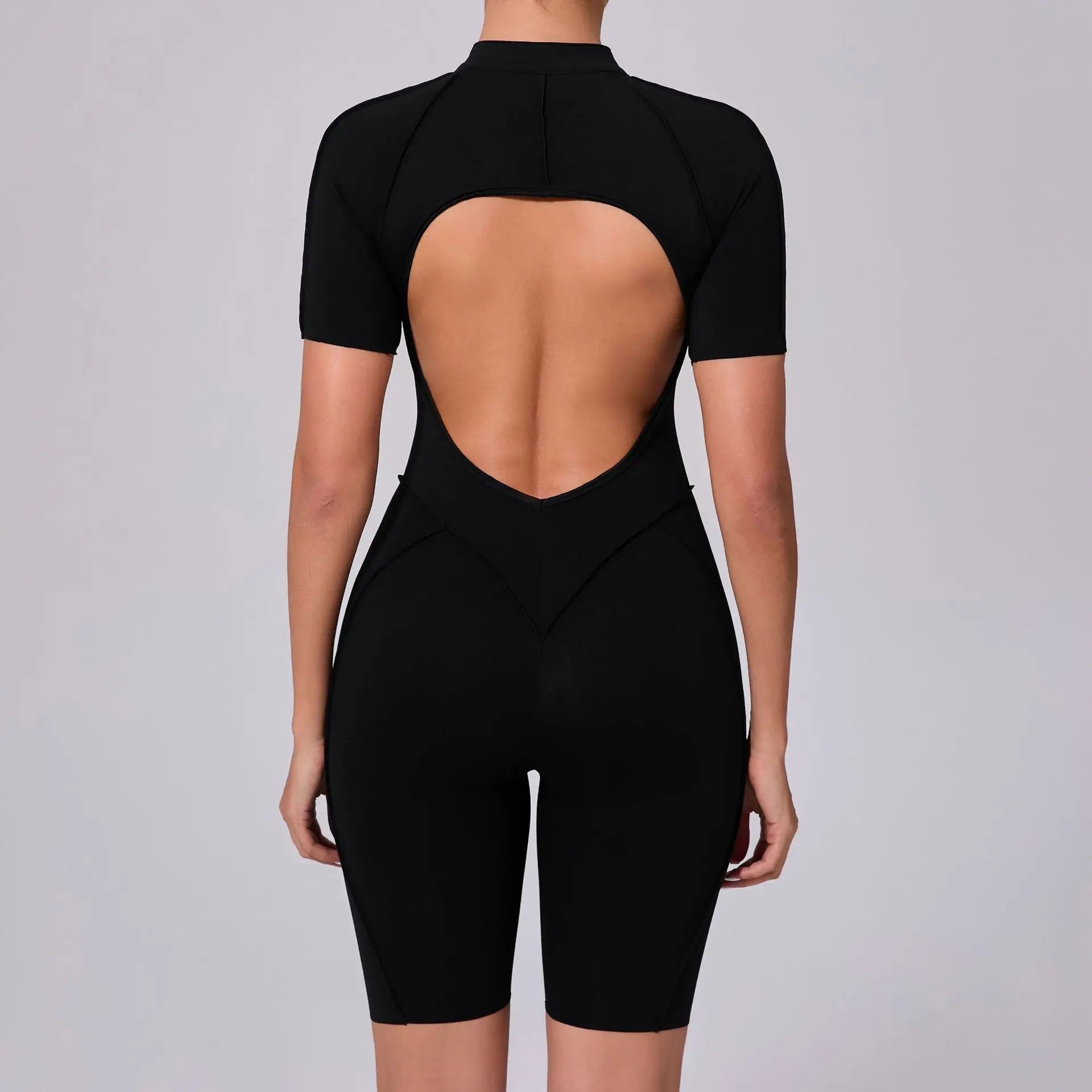 Women's Sports Jumpsuit Zipper Yoga Set Fitness Combination Lift Buttocks Bare Back Gym Sexy Sports Jumpsuit Gym Romper