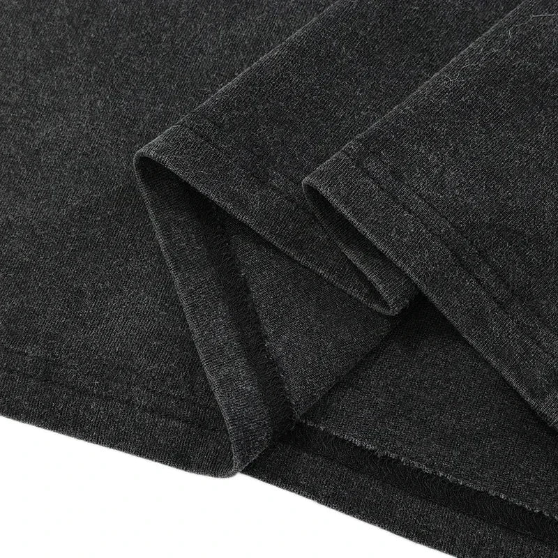 Hip Hop Streetwear 2025 Men T-Shirt Oversized Lost Shadow Vintage Graphic T Shirt Washed Black Tshirt Cotton Unisex Tops Tees