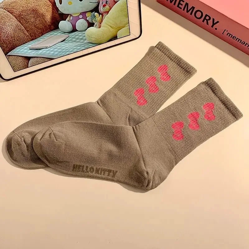 Sanrio Hello Kitty Winter Autumn Warm Socks Children Long Socks Women Girls Costume Accessories Hello Kitty Things Y2K Sock 2024