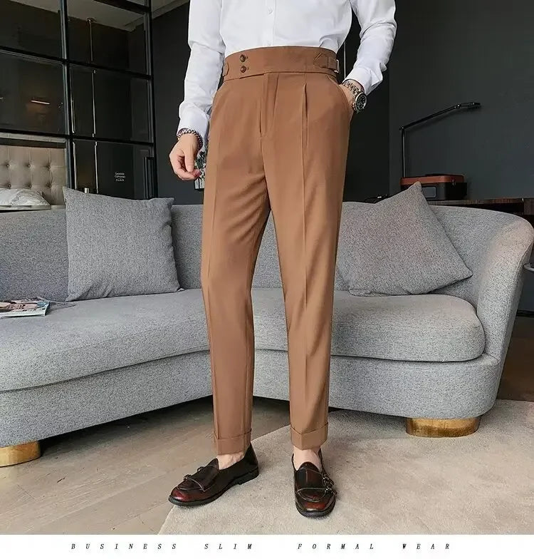 Men's Straight-leg High-waisted Casual Suit Pants High-end Feelslims Slimming Effective Spring Autumn Seasonal Pants