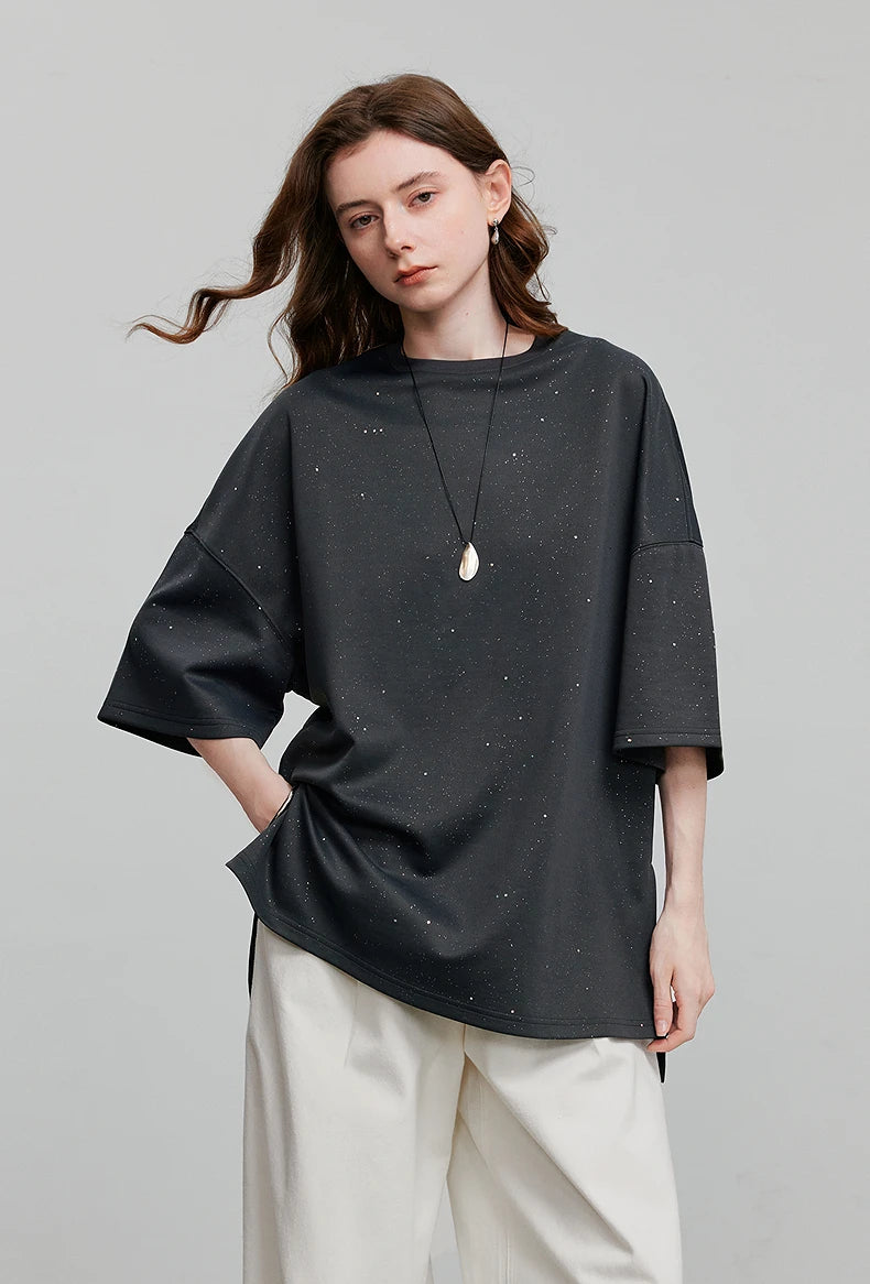 TOYOUTH Women Short Sleeve T shirt 2025 Spring New Tops 8521010