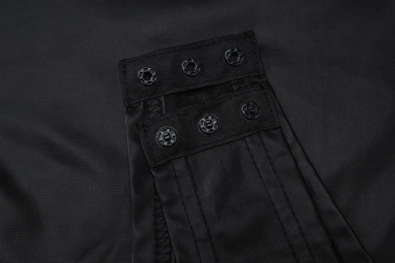 Hugcitar Fashion Pu Leather Black Turtleneck Tie Flower Long Sleeve Buttons Sexy Bodycon Bodysuit Women Party Overalls Romper