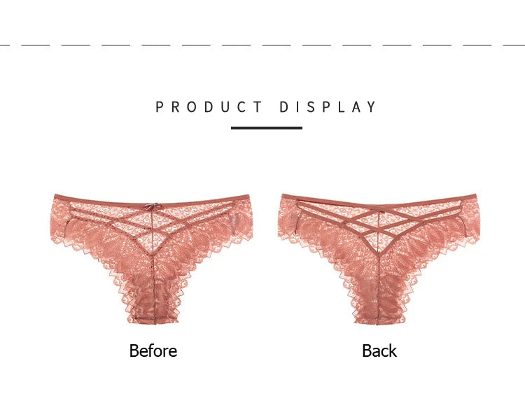 Sexy Panties For Women Low Waist Underwear Transparent Lace Briefs Breathable Soft Lingerie Female Underpants Sexy Woman's Panty