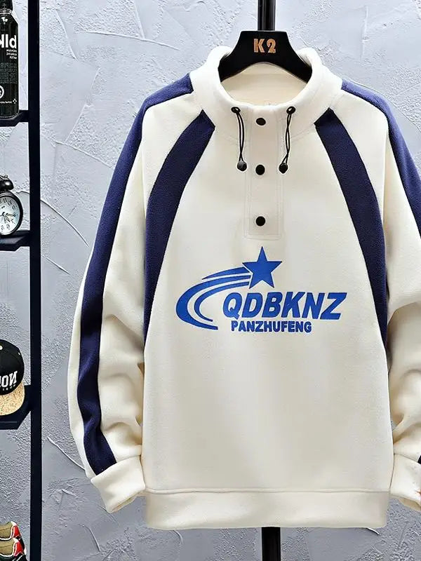 Thiened Fce Hoodie Sweatirt f High Collar Youth Winter Base Layer irt for 3-5 Years Old Boys Casual Print Polye...