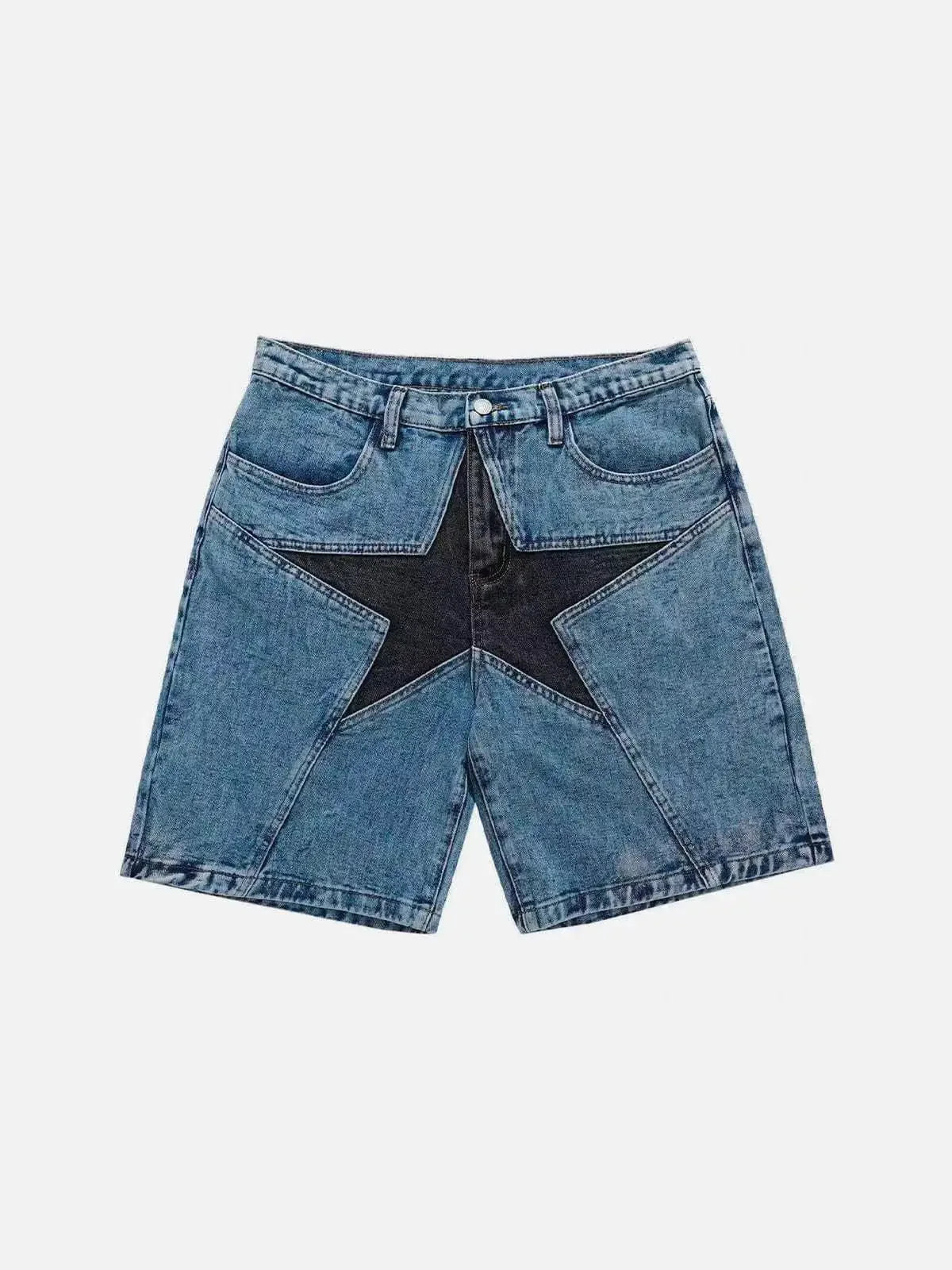 Aelfric Eden Star Patchwork Denim Shorts 2025 Men Summer Hip Hop Streetwear Shorts Y2K Harajuku Casual Track Shorts Sweatpants